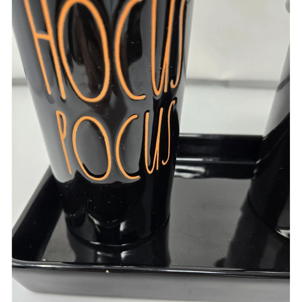 RaeDunn Halloween Bundle, HOCUS POCUS, SOAP Dispenser,Witch Please Canister Tray